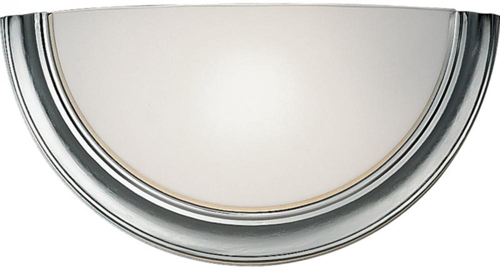 1-Light Wall Sconce Lighting Fixture in Brushed Nickel Finish with Opal Glass and (1) 13W CFL GU24