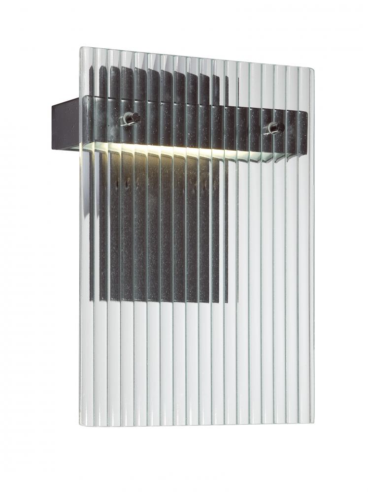 Bin - 1 Module Wall Sconce with Clear Ribbed Glass