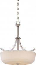 Nuvo 60/5827 - Laguna - 4 Light Pendant with White Glass - Brushed Nickel Finish