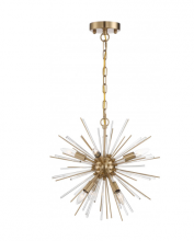 Nuvo 60/6992 - Cirrus - 6 Light Chandelier - with Glass Rods - Vintage Brass Finish