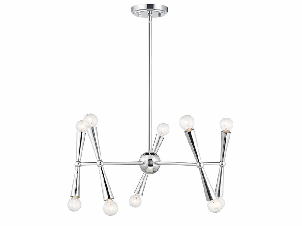 10-Light Chandelier in Chrome