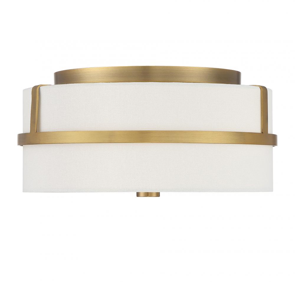 2-Light Ceiling Light in Natural Brass