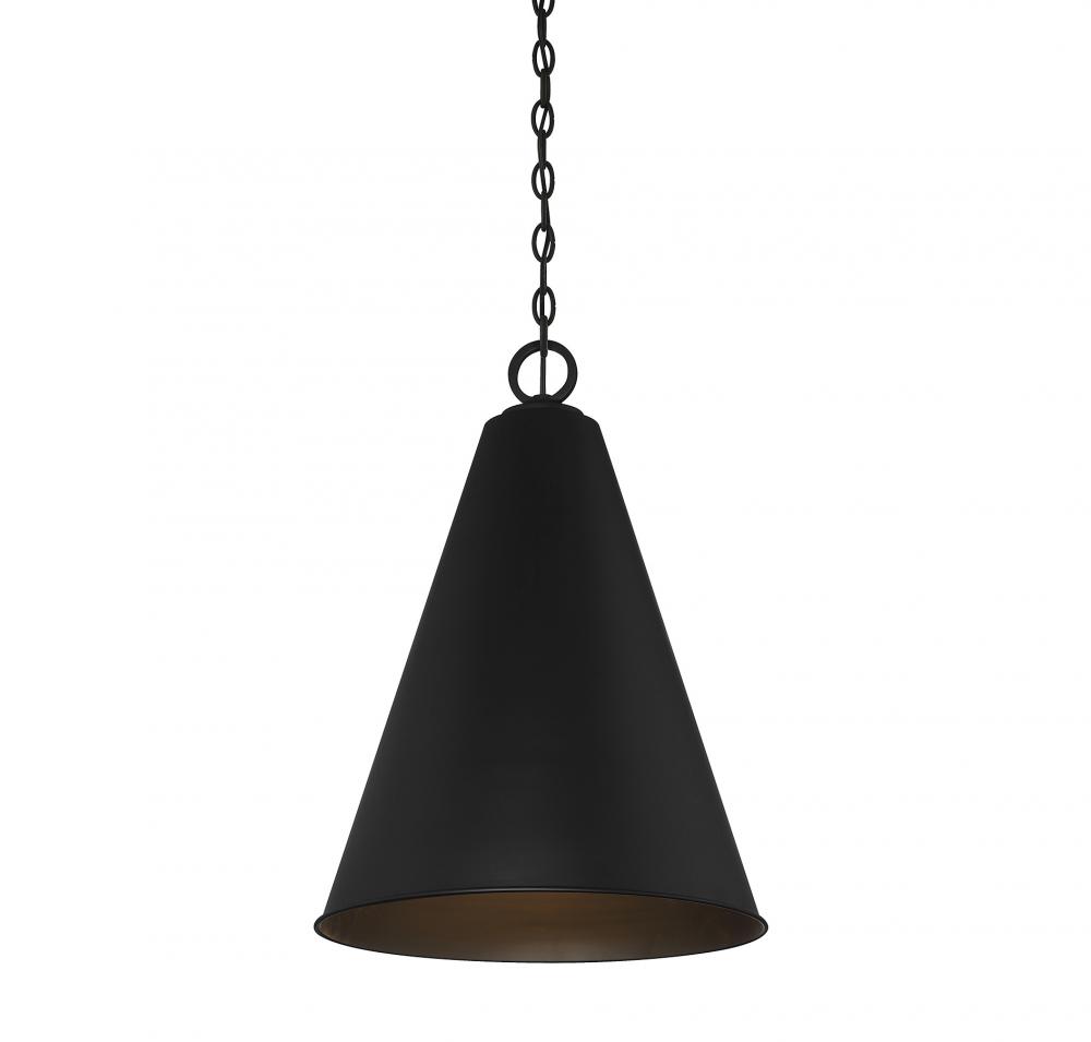 1-Light Pendant in Matte Black