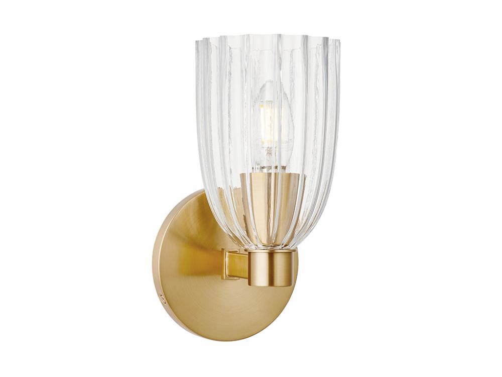 1-Light Wall Sconce in Natural Brass