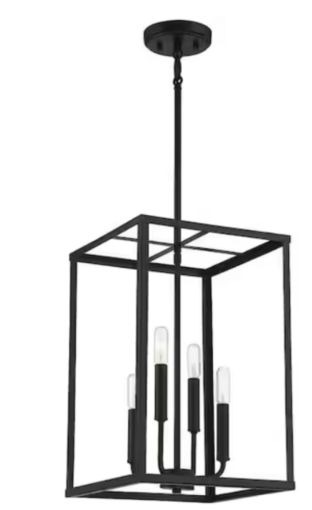 4-Light Pendant in Matte Black